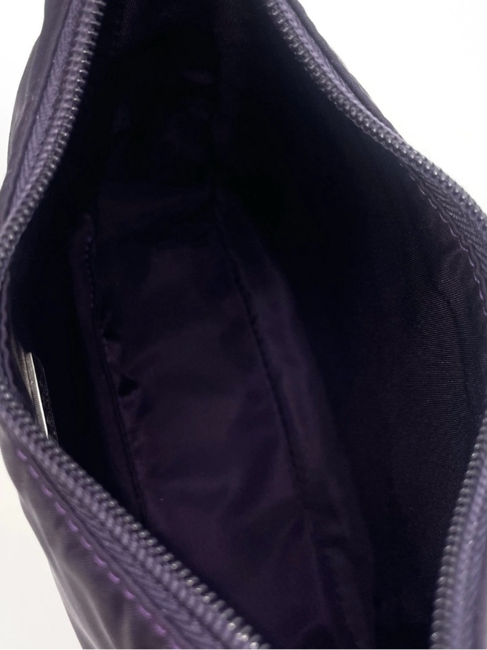 Prada Deep Purple Nylon Shoulder Bag with Triangle Logo y2k - Picture 13 of 15